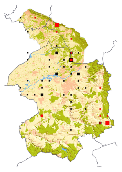 Verbreitung Wiesenpieper - geclustert (Brutzeit rot) (Daten 2012-2019)
